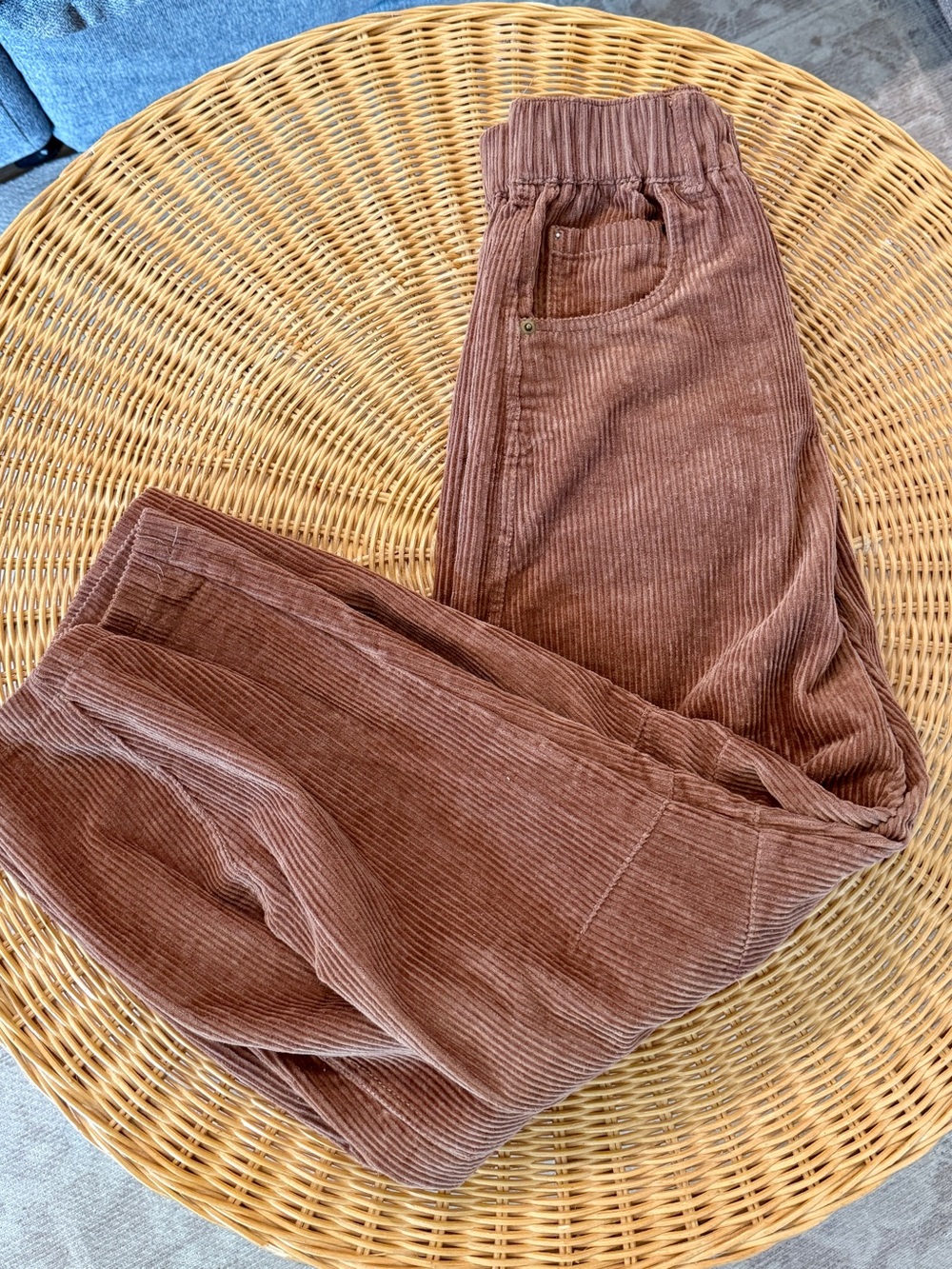High-rise Brown Corduroy Darted Barrel Jean